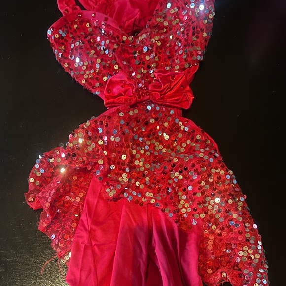 Weismann MC red sequin body suit dance costume. - Picture 5 of 6